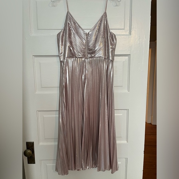 Aidan by Aidan Mattox Size 14 Pleated Pink/Champagnish Colored Dress - Picture 3 of 3